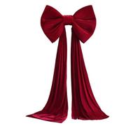 Fiocco puntale per albero di Natale, fiocchi extra large in velluto rosso con coda lunga per decorazioni natalizie per la casa, decorazioni per l'albero di Natale, pareti, feste