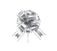 Fiocco regalo argento grande (25 cm), tiro manuale, per matrimonio, Natale | Nodi a farfalla da tirare manualmente per confezionare, matrimoni, compleanni, Natale
