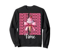 Fiocco Rosa a Forma di Cono Gelato Sweet Summer Time per Bambina e Mamma Felpa