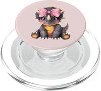 Fiocco rosa cocchettone triceratopo dinosauro ragazza PopSockets PopGrip per MagSafe
