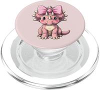 Fiocco rosa cocchettone triceratopo dinosauro ragazza PopSockets PopGrip per MagSafe