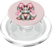 Fiocco rosa cocchettone triceratopo dinosauro ragazza PopSockets PopGrip per MagSafe