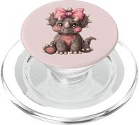 Fiocco rosa cocchettone triceratopo dinosauro ragazza PopSockets PopGrip per MagSafe