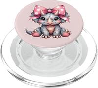Fiocco rosa cocchettone triceratopo dinosauro ragazza PopSockets PopGrip per MagSafe