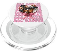 Fiocco rosa con fiocco a forma di civetta per cani, salvataggio e adozione PopSockets PopGrip per MagSafe
