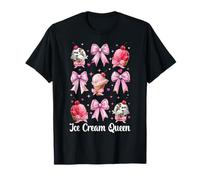 Fiocco Rosa con Motivo «Ice Cream Queen Cone Girl Mom» Maglietta