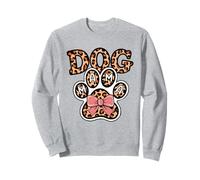 Fiocco rosa con stampa leopardata Dog Mama, simpatico cane amante degli animali domestici Felpa
