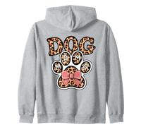 Fiocco rosa con stampa leopardata Dog Mama, simpatico cane amante degli animali domestici Felpa con Cappuccio