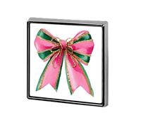 Fiocco rosa e verde con contorni dorati spille e spille unisex quadrato leggero bavero distintivo gioielli per abbigliamento scialle cappello