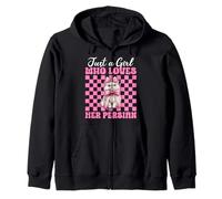 Fiocco Rosa in Stile Civetta «Solo Una Ragazza Che AMA Il Suo Gatto Persiano» Felpa con Cappuccio
