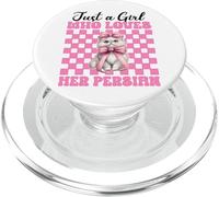 Fiocco rosa in stile civetta «Solo una ragazza che ama il suo gatto persiano» PopSockets PopGrip per MagSafe