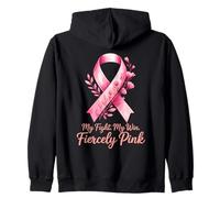 Fiocco Rosa Sostegno Consapevolezza Cancro al Seno Felpa con Cappuccio