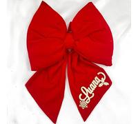 Fiocco Rosso Natalizio in Velluto con Appendino e Applicazioni in Plexiglass Nomi Personalizzabili Idea Regalo Buone Feste Buon Natale Addobbi Natalizi Festività Ghirlande Decorazioni Casa Albero