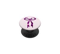 Fiocco scozzese rosa, fiocco singolo piccolo, donne e ragazze, coquette PopSockets PopGrip Adesivo