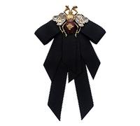 Fiocco vintage da donna, grande papillon a forma di ape, papillon, con cristalli, spilla per collana e organizer