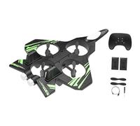 Fiocias 1 Aeroplano Planatore Giocattolo Schiuma Eva Luci LED Telecomando Decollo Atterraggio Un Tasto Adatto per Bambini Adulti Hobby all’Aperto Regali, Batteria Verde 2
