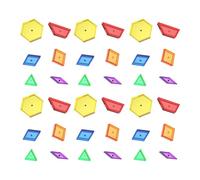Fiocias 15 Pezzi Pattern Block Blocchi Didattici Trasparenti Gioco Sensoriale Educativo Costruzione Forme Colorate Manipolativi Adatto per Ragazzi Scuola Casa, come descritto, di Forma Piatta