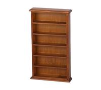 Fiocias Dollhouse Bookcase Mobile Scaffale Libreria Miniatura in Legno con Sei Scomparti per Organizzare Accessori Adatto a Decorazione Soggiorno, Marrone