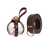 Fiocias Gonna Escursioni Cintura con Bottiglia di Pozione in Sughero Set di Costumi Creativi in Pelle PU 190 Cm Cavaliere Medievale Accessori Medievali Cintur, Buchi Marroni