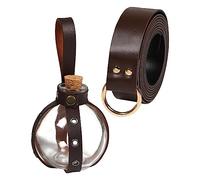 Fiocias Gonna Escursioni Cintura con Bottiglia di Pozione in Sughero Set di Costumi Creativi in Pelle PU 190 Cm Cavaliere Medievale Accessori Medievali Cintur, Anelli Marroni