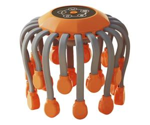Fiocias Massaggiatore Elettrico Testa Dispositivo Massaggio Cuoio Capelluto Ottopus Portatile con Vibrazione Intensa E Modalità Personalizzate Adatto per Uomo, Orangina