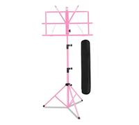 Fiocias Spartiti Musicali con Struttura in Ferro Pieghevole Supporto per Spartiti Base Treppiede Regolabile Portatile Adatto a Insegnanti Lezioni Event, Rosa