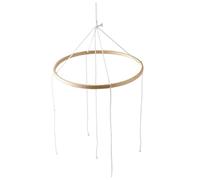 Fiocias Telaio Carillon Bambù Legno per Mobile Neonato Fai Da Te Supporto Filo Decorativo Appeso Ornamenti Montaggio Facile Struttura Rotonda Adatto a Decoraz, 23 Cm 4 Fori, Taglia unica bambino