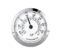 Fiocias Termometro Analogico Mini Meccanico Misuratore Temperatura Quadrante Rotondo Senza Batteria in Lega di Zinco Funzione Fahrenheit Adatto per Sc, Argento 27mm