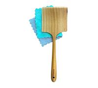 Fiodio Home Spatola in legno di teak per cucinare con panno in microfibra - naturale antiaderente sano utensili da cucina cucchiai ampia spatola fatta a mano con impugnatura comoda