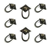 FIOLIRTL Pomelli Per Mobili 8 Pezzi Di Anelli Di Sospensione Con Maniglia In Bronzo Anulare, Anelli Per Maniglie Per Cassetti, Anelli Per Porte Per Armadi A Foro Singolo, Anelli Di Trazione A