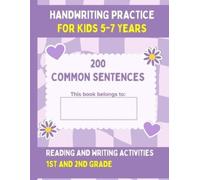 Fiona Hartleigh Handwriting Practice For Kids 5-7, 200 Common Senten (Tascabile)