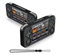 FIOPAZ Custodia protettiva in silicone per rg35xx H, custodia morbida compatibile con Anbernic rg35xx H, accessori per console di gioco portatile retrò, custodia in silicone con cordino nero (nero)