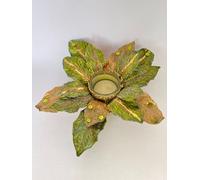 Fior di Fata Bugia Portacandela con Candela da Appoggio Verde Oro Rosso Lucilla