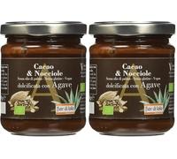 Fior Di Loto Crema Spalmabile Cacao e Nocciole Bio Dolcificata con Agave, 200g (Confezione da 2)
