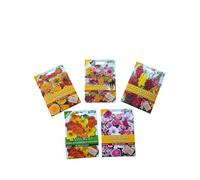 FIORAL-OFFERTA 5 BUSTE Di Semi Da Piantare-Fiori Arancioni, Fiori che Attirano le Farfalle, Bocca di Leone, Nasturzio, Fiori Rosa. Sementi Selezionate e di Alta Qualità. L'Ortolano Fioral.