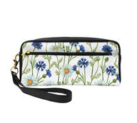 Fiordalisi di camomille dell'acquerello, Borsa per il trucco Borsa per cosmetici Borsa da viaggio portatile da toilette Astuccio in pelle per donne e ragazze