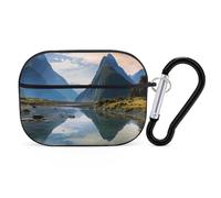 Fiordland National Park AirPod Pro, cover rigida antigraffio in policarbonato con portachiavi, accessorio per AirPod Pro 2°/1° custodia per donne e uomini, stile nero