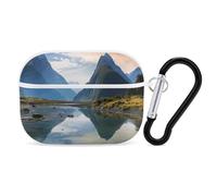 Fiordland National Park AirPod Pro, cover rigida antigraffio in policarbonato con portachiavi, accessorio per AirPod Pro 2°/1° custodia per donne e uomini, stile bianco