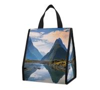 Fiordland National Park Borsa termica per il pranzo per donne e uomini, borsa della spesa riutilizzabile, grande borsa termica a tenuta stagna, pieghevole, portatile, per lavoro, campeggio, picnic