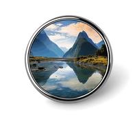 Fiordland National Park distintivo rotondo per uomo e donna, spille da bavero resistenti ed eleganti, distintivi in metallo leggero per camicie, giacche, cappelli