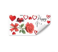 Fiore a forma di cuore statico per finestra, 60 x 30 cm, decorazione per la casa di San Valentino, aderisce al vetro senza, riutilizzabile e segna, camera da letto soggiorno