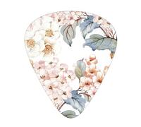 Fiore Acquerello Pastello Botanico Rosa,12 pezzi di plettri per chitarra, 3 plettri di diverso spessore per chitarra acustica, basso, ukulele