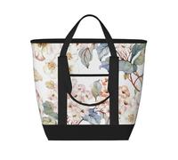 Fiore Acquerello Pastello Botanico Rosa,Borsa porta pranzo grande capacità isolata per donne e uomini, lavoro, picnic, viaggi