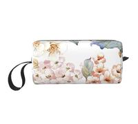 Fiore acquerello pastello rosa botanico, Borsa per il trucco Borsa per cosmetici Borsa da toilette da viaggio portatile Borsa per trucco Organizer