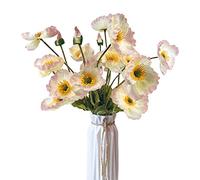 Fiore Artificiale,5 Pezzi Poppy Artificiali,Papavero Artificiale Gambi Di Fiori Lunghi Papavero Artificiale Per Decorazione Del Vaso,Decorazioni Artificiali Del Papavero Finto Decorazioni(Rosa Medio)