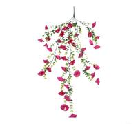 Fiore artificiale da appendere con fiori di gloria mattutina e rami di eucalipto per decorazioni stagionali (rosa rosso)