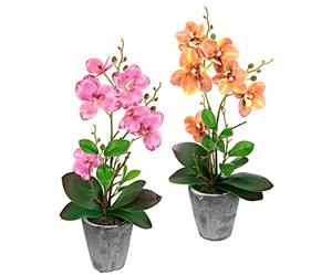 Fiore artificiale farfalla orchidea con foglie e radici aeree in vaso in ceramica fiore artificiale orchidea artificiale Phalaenopsis con vaso pianta artificiale per matrimonio decorazione fiore di