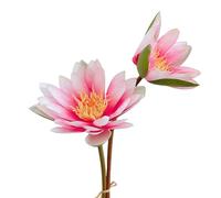 Fiore artificiale, Fiori artificiali, fiori finti, bouquet di ninfee, loto artificiale, 60 cm/23,6 pollici, 2 bastoncini for matrimoni, casa, arredamento for ufficio(Pink)