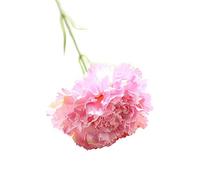 Fiore artificiale, Fiori finti, garofani artificiali, fiori in seta, bouquet singolo con supporto for teste e stelo, decorazione artistica(Pink)