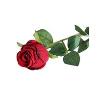 Fiore artificiale, Fiori finti, rose rosse con gambo lungo in seta, singole dall'aspetto realistico, fiori for matrimoni, feste in casa, addio al nubilato, vasi, tavoli(Red)